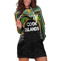 Custom Cook Islands Rugby League Hoodie Dress Tatau Tribal Motifs-Black Color LT03 Black - Polynesian Pride