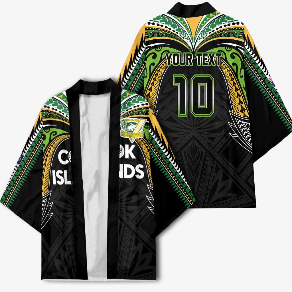 Custom Cook Islands Rugby League Kimono Tatau Tribal Motifs-Black Color LT03 - Polynesian Pride