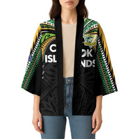 Custom Cook Islands Rugby League Kimono Tatau Tribal Motifs-Black Color LT03 - Polynesian Pride