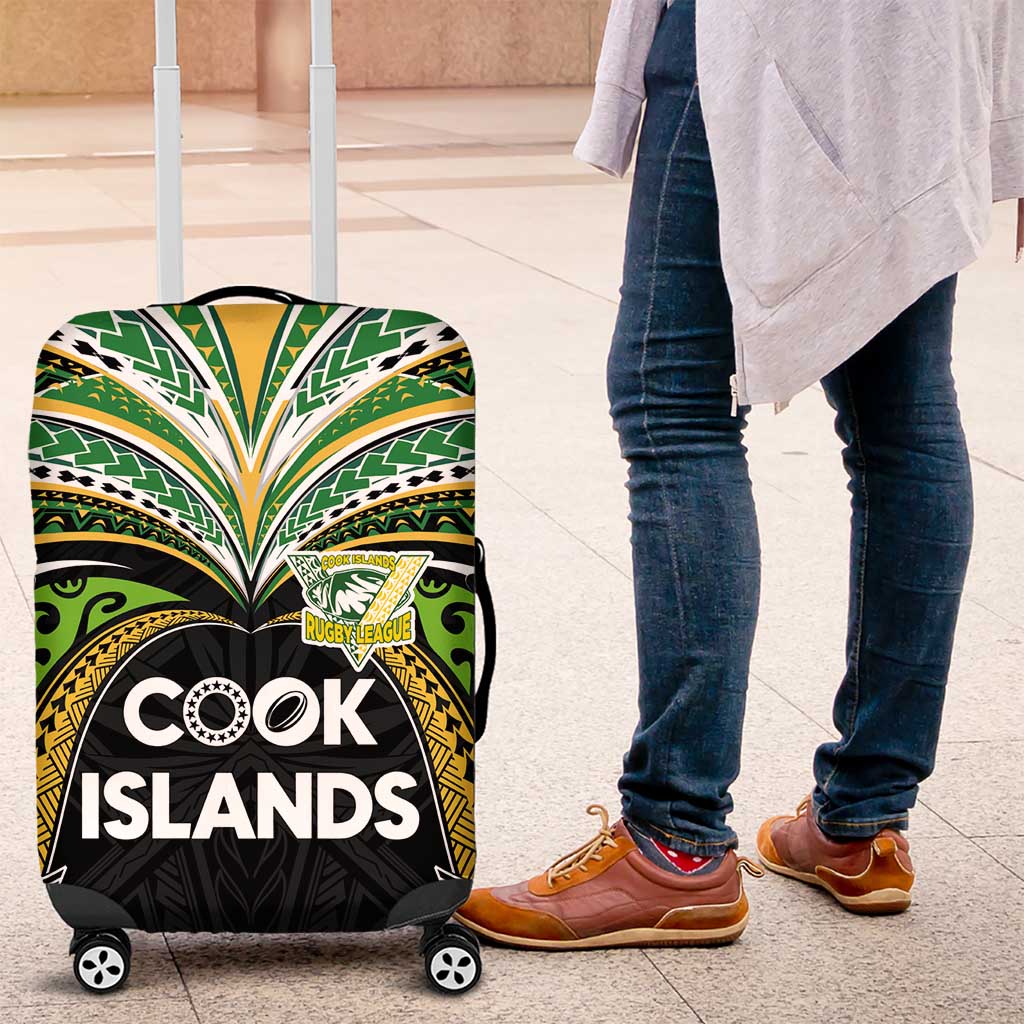 Cook Islands Rugby League Luggage Cover Tatau Tribal Motifs-Black Color LT03 Black - Polynesian Pride