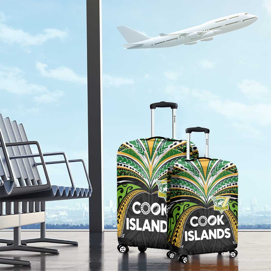 Cook Islands Rugby League Luggage Cover Tatau Tribal Motifs-Black Color LT03 - Polynesian Pride