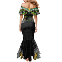 Custom Cook Islands Rugby League Mermaid Dress Tatau Tribal Motifs-Black Color LT03 - Polynesian Pride
