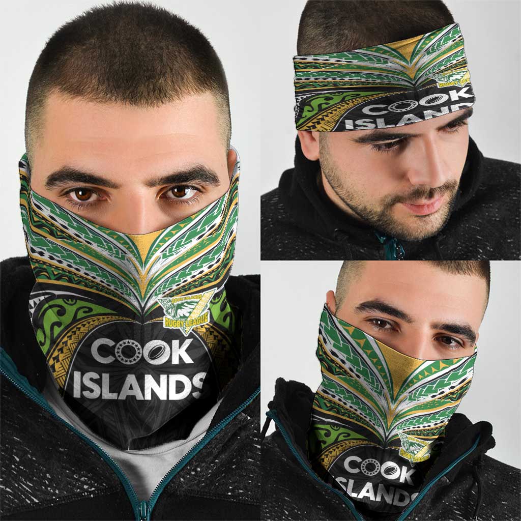 Cook Islands Rugby League Neck Gaiter Tatau Tribal Motifs-Black Color LT03 - Polynesian Pride