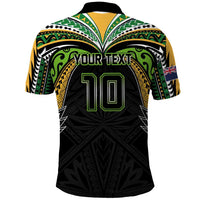 Custom Cook Islands Rugby League Polo Shirt Tatau Tribal Motifs-Black Color LT03 - Polynesian Pride
