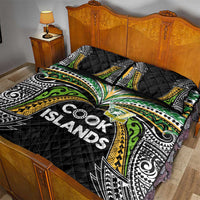 Cook Islands Rugby League Quilt Bed Set Tatau Tribal Motifs-Black Color LT03 - Polynesian Pride