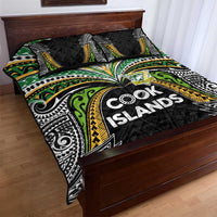 Cook Islands Rugby League Quilt Bed Set Tatau Tribal Motifs-Black Color LT03 - Polynesian Pride