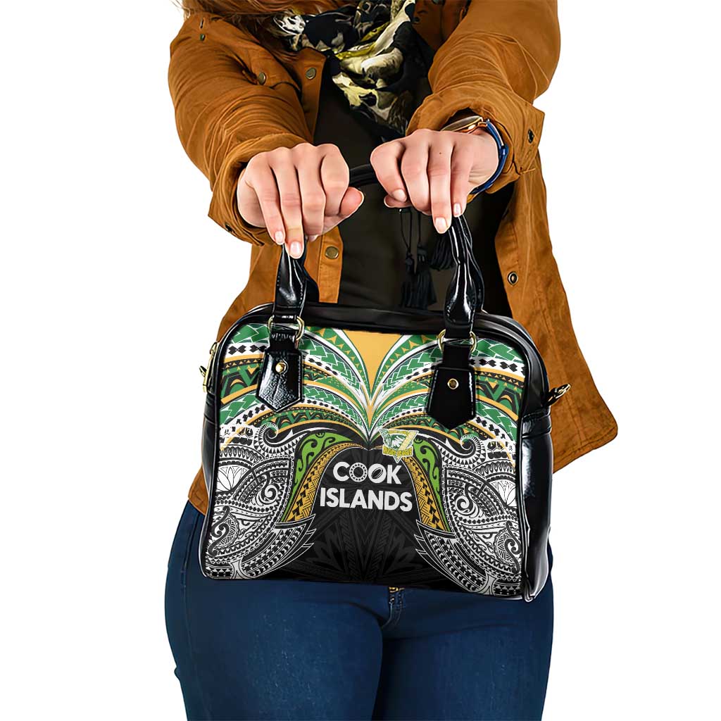 Cook Islands Rugby League Shoulder Handbag Tatau Tribal Motifs-Black Color LT03 One Size Black - Polynesian Pride