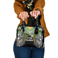 Cook Islands Rugby League Shoulder Handbag Tatau Tribal Motifs-Black Color LT03 One Size Black - Polynesian Pride