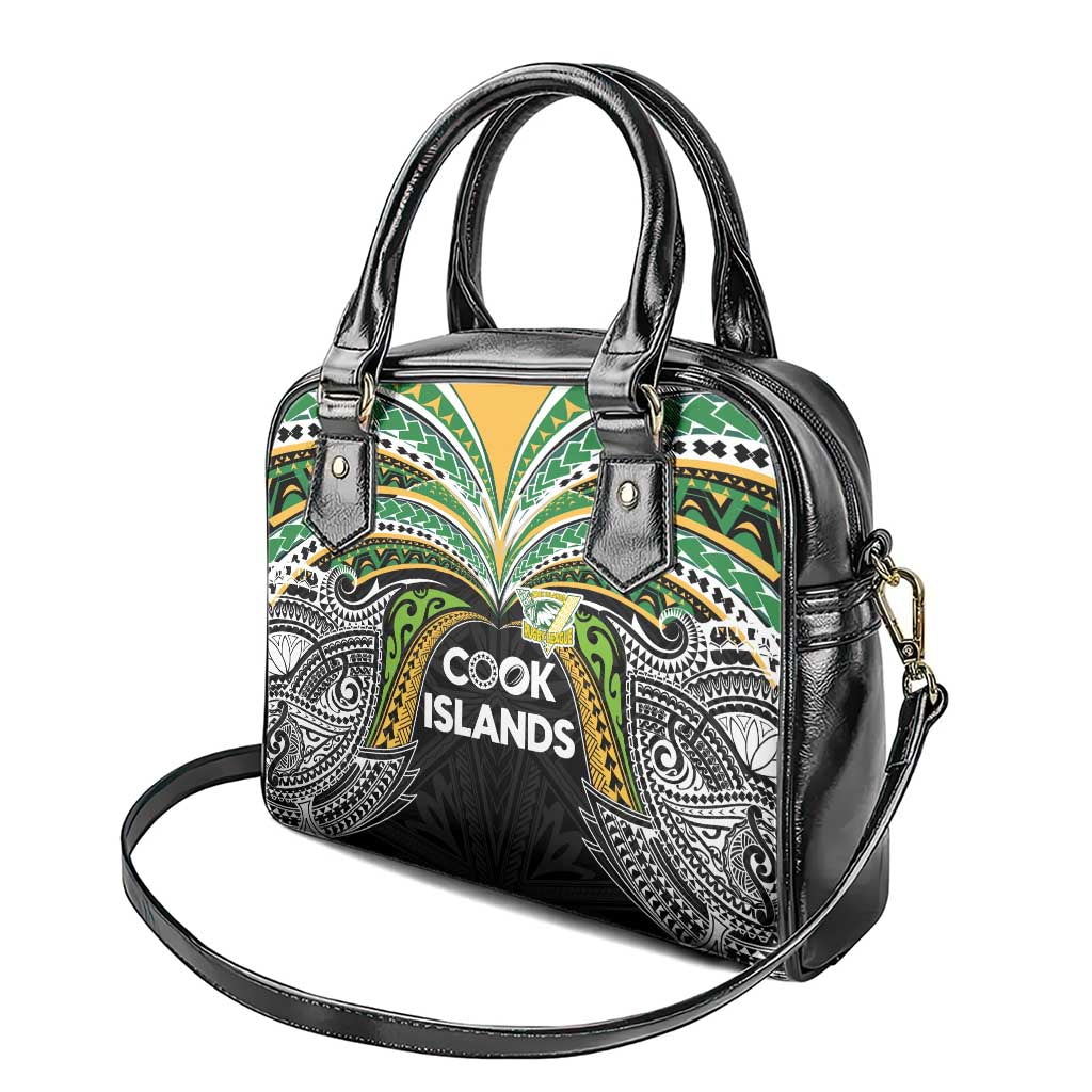 Cook Islands Rugby League Shoulder Handbag Tatau Tribal Motifs-Black Color LT03 - Polynesian Pride