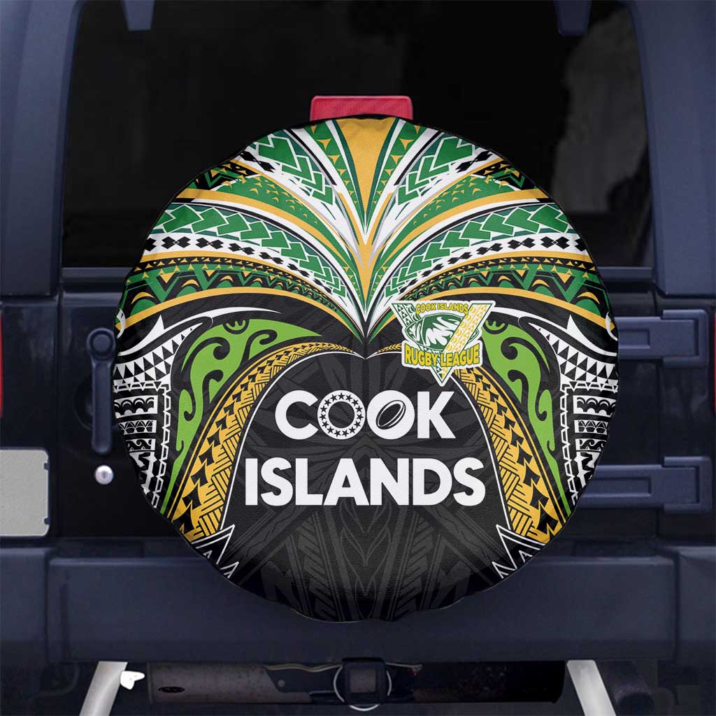 Cook Islands Rugby League Spare Tire Cover Tatau Tribal Motifs-Black Color LT03 No hole Black - Polynesian Pride