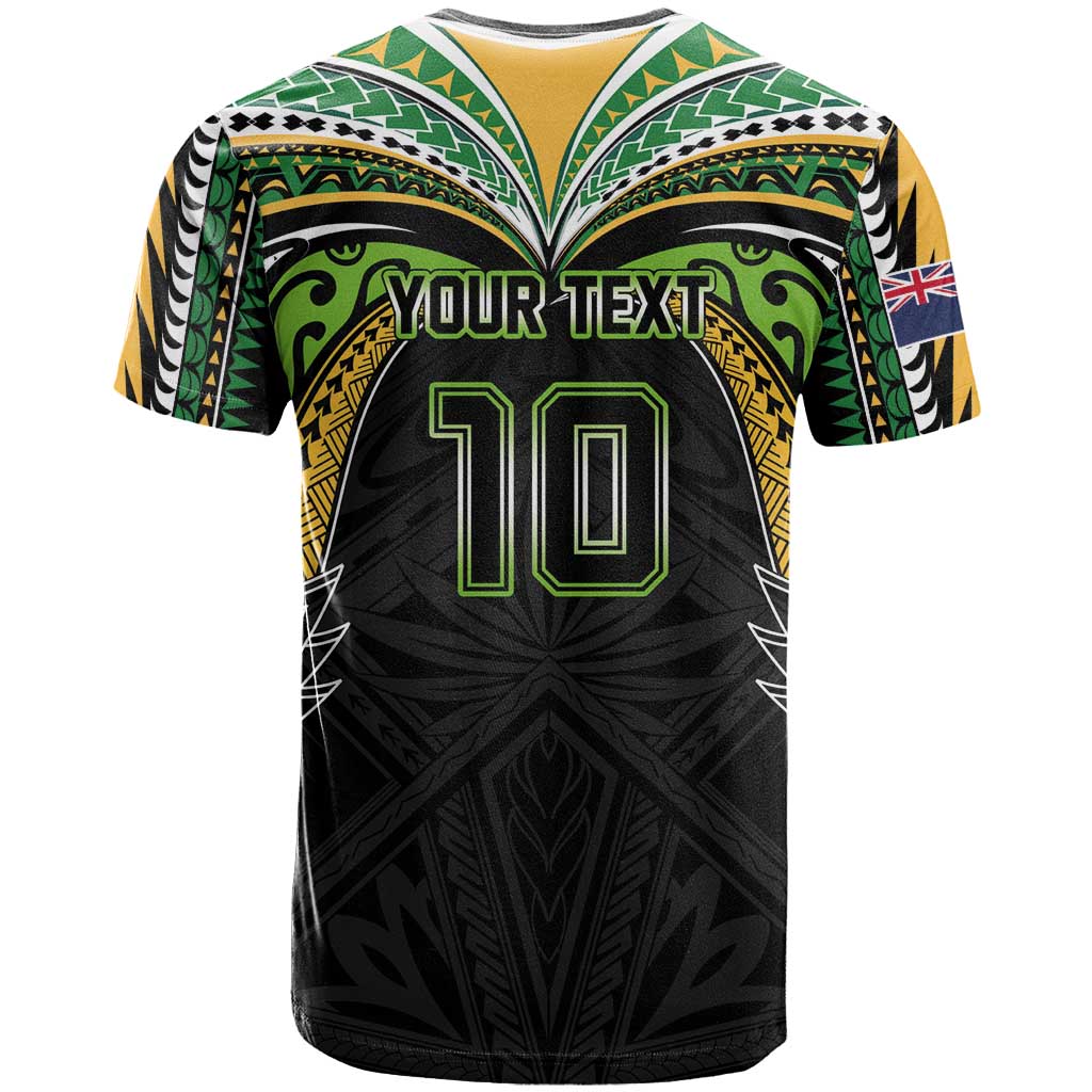 Custom Cook Islands Rugby League T Shirt Tatau Tribal Motifs-Black Color LT03 - Polynesian Pride