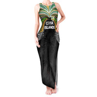 Custom Cook Islands Rugby League Tank Maxi Dress Tatau Tribal Motifs-Black Color LT03 Women Black - Polynesian Pride