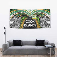 Cook Islands Rugby League Tapestry Tatau Tribal Motifs-Black Color LT03 - Polynesian Pride