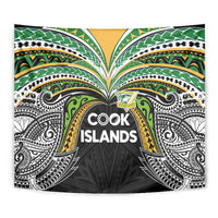 Cook Islands Rugby League Tapestry Tatau Tribal Motifs-Black Color LT03 - Polynesian Pride