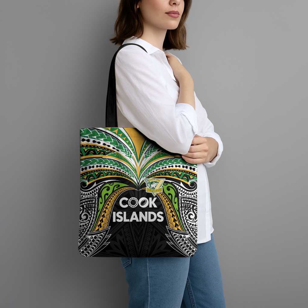 Cook Islands Rugby League Tote Bag Tatau Tribal Motifs-Black Color LT03 - Polynesian Pride