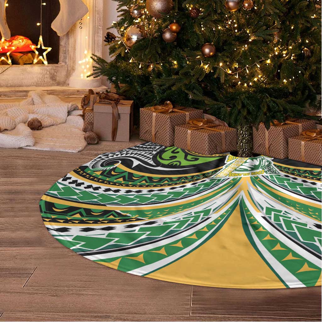 Cook Islands Rugby League Tree Skirt Tatau Tribal Motifs-Black Color LT03 - Polynesian Pride