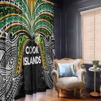 Cook Islands Rugby League Window Curtain Tatau Tribal Motifs-Black Color LT03 - Polynesian Pride
