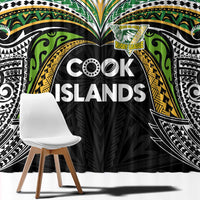 Cook Islands Rugby League Window Curtain Tatau Tribal Motifs-Black Color LT03 - Polynesian Pride