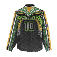 Custom Cook Islands Rugby League Women Casual Shirt Tatau Tribal Motifs-Black Color - Polynesian Pride