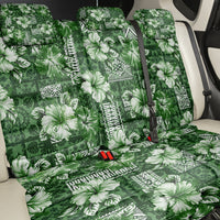 Hawaiian Quilt Pattern Back Car Seat Cover Hibiscus and Tribal Element Vintage Green Vibe LT03