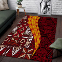 Tonga Feletoa Kupesi Fakatonga Area Rug LT03 Red - Polynesian Pride