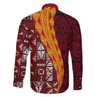 Tonga Feletoa Kupesi Fakatonga Family Matching Off Shoulder Long Sleeve Dress and Hawaiian Shirt LT03 - Polynesian Pride