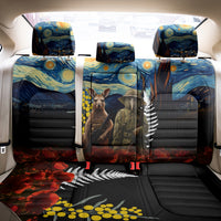 New Zealand and Australia ANZAC Day Back Car Seat Cover Kiwi Bird and Kangaroo Soldier Starry Night Style LT03 - Polynesian Pride