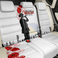 Tokelau ANZAC Day Back Car Seat Cover Lest We Forget Red Poppy Flowers and Soldier LT03 - Polynesian Pride