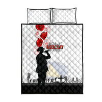 Tokelau ANZAC Day Quilt Bed Set Lest We Forget Red Poppy Flowers and Soldier LT03 - Polynesian Pride