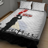 Tokelau ANZAC Day Quilt Bed Set Lest We Forget Red Poppy Flowers and Soldier LT03 - Polynesian Pride