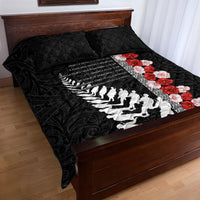 New Zealand ANZAC Day Quilt Bed Set Soldier Silver Fern with Red Poppies Flower Maori Style LT03 - Polynesian Pride