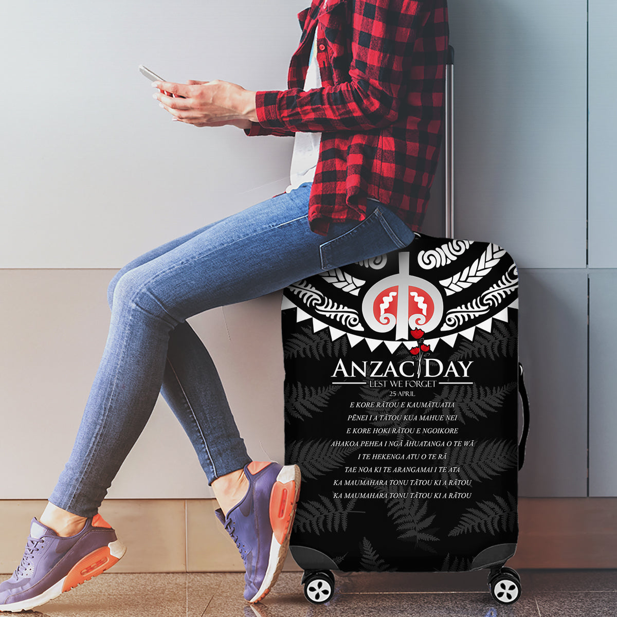 New Zealand ANZAC Day Luggage Cover Lest We Forget Haka Dance Respect LT03 - Polynesian Pride