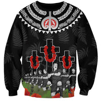 New Zealand ANZAC Day Sweatshirt Lest We Forget Haka Dance Respect LT03 Unisex Black - Polynesian Pride