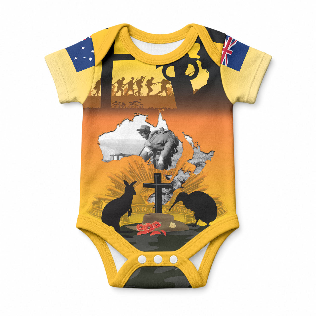 New Zealand and Australia ANZAC Day Baby Onesie
