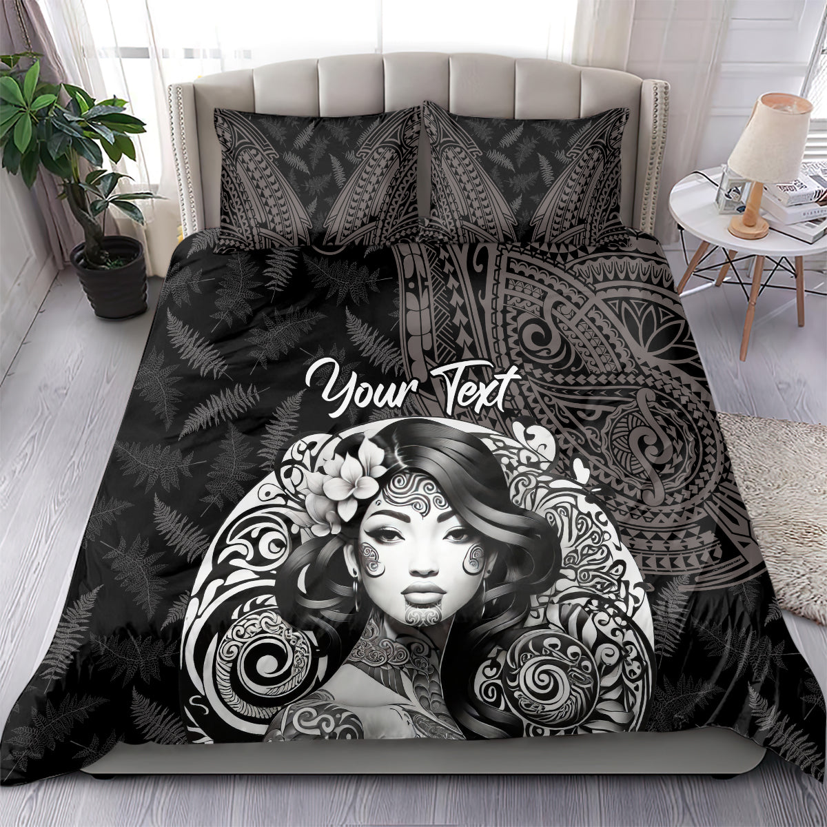 Custom New Zealand Women's Day Bedding Set Maori Tribal Girl and Silver Fern Pattern LT03 - Polynesian Pride