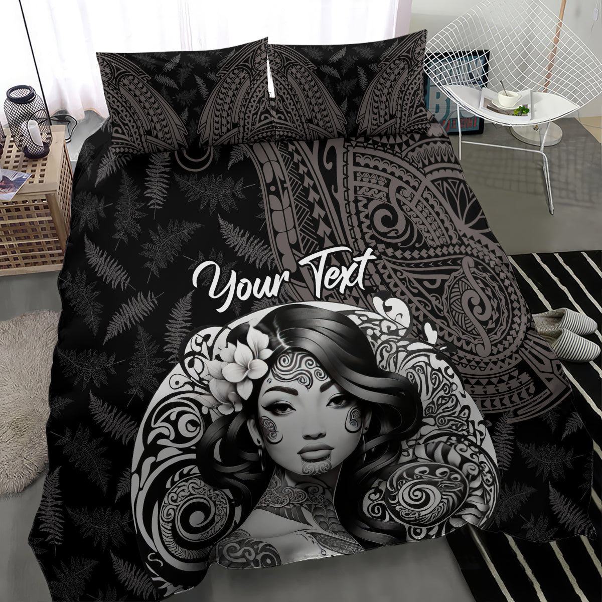 Custom New Zealand Women's Day Bedding Set Maori Tribal Girl and Silver Fern Pattern LT03 - Polynesian Pride