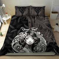 Custom New Zealand Women's Day Bedding Set Maori Tribal Girl and Silver Fern Pattern LT03 - Polynesian Pride