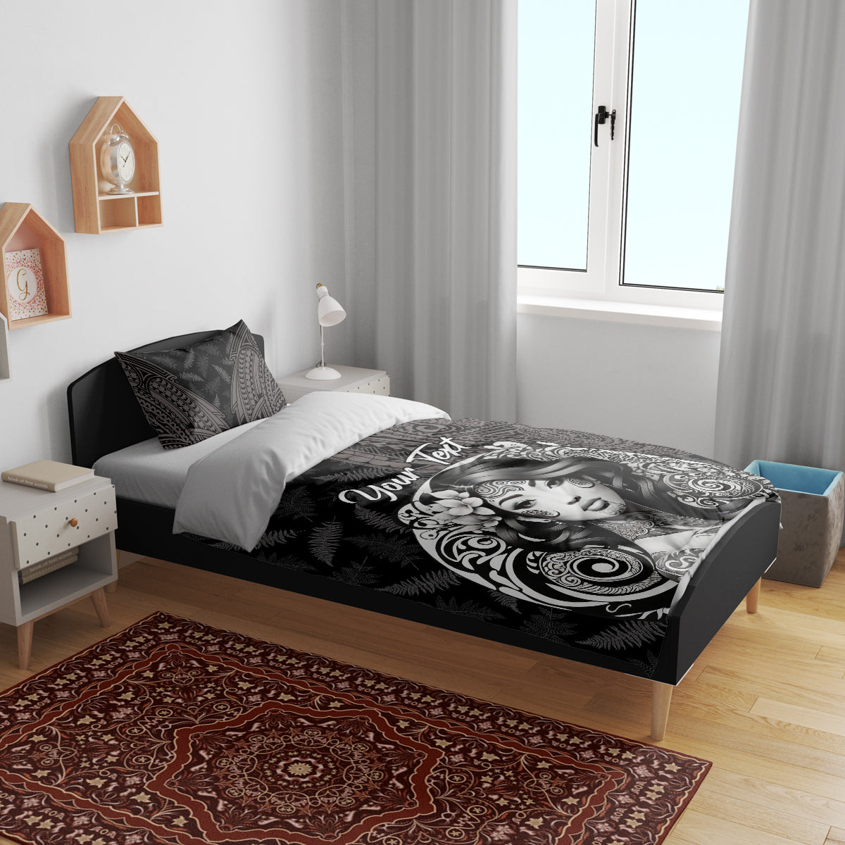 Custom New Zealand Women's Day Bedding Set Maori Tribal Girl and Silver Fern Pattern LT03 - Polynesian Pride