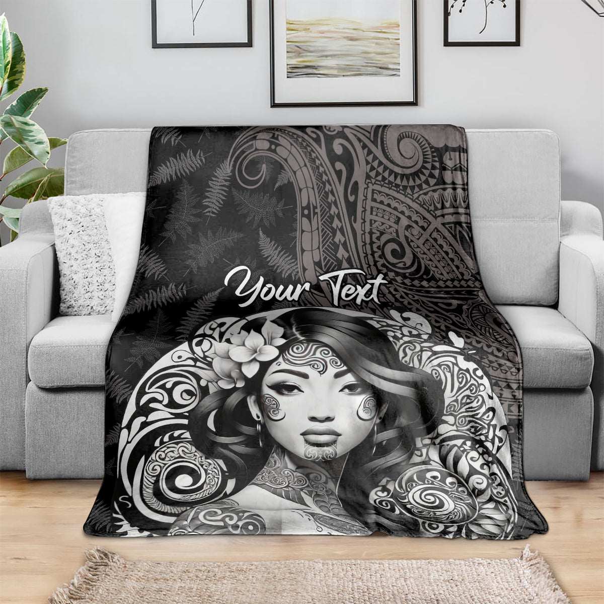 Custom New Zealand Women's Day Blanket Maori Tribal Girl and Silver Fern Pattern LT03 - Polynesian Pride