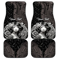Custom New Zealand Women's Day Car Mats Maori Tribal Girl and Silver Fern Pattern LT03 - Polynesian Pride