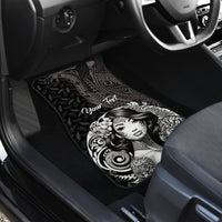 Custom New Zealand Women's Day Car Mats Maori Tribal Girl and Silver Fern Pattern LT03 - Polynesian Pride