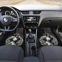 Custom New Zealand Women's Day Car Mats Maori Tribal Girl and Silver Fern Pattern LT03 Set 2pcs - Front Black - Polynesian Pride