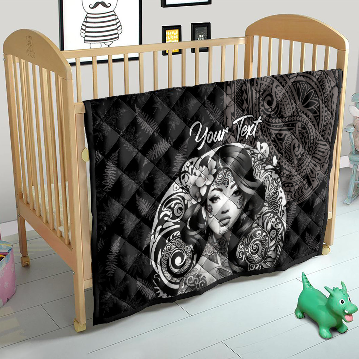 Custom New Zealand Women's Day Quilt Maori Tribal Girl and Silver Fern Pattern LT03 - Polynesian Pride