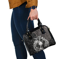 Custom New Zealand Women's Day Shoulder Handbag Maori Tribal Girl and Silver Fern Pattern LT03 - Polynesian Pride