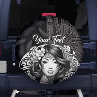 Custom New Zealand Women's Day Spare Tire Cover Maori Tribal Girl and Silver Fern Pattern LT03 - Polynesian Pride