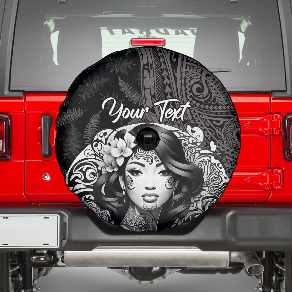 Custom New Zealand Women's Day Spare Tire Cover Maori Tribal Girl and Silver Fern Pattern LT03 - Polynesian Pride