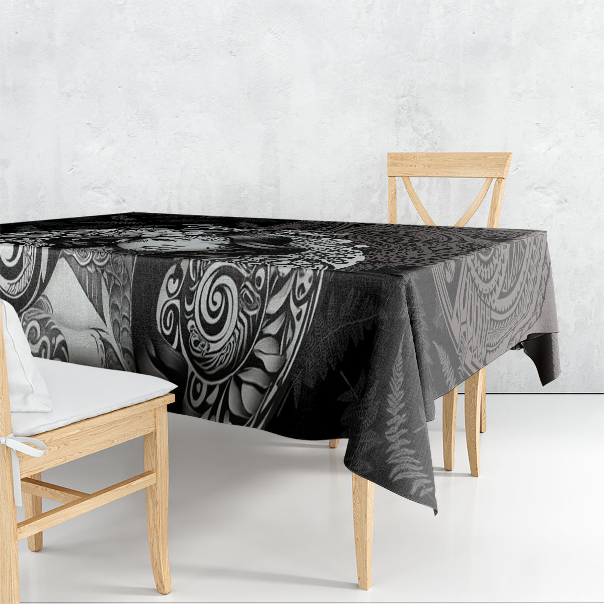 Custom New Zealand Women's Day Tablecloth Maori Tribal Girl and Silver Fern Pattern LT03 - Polynesian Pride
