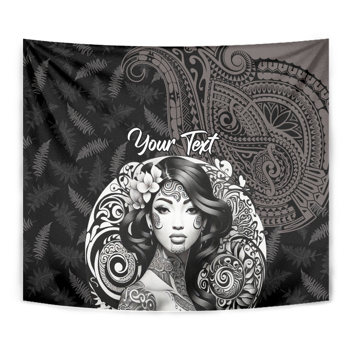 Custom New Zealand Women's Day Tapestry Maori Tribal Girl and Silver Fern Pattern LT03 - Polynesian Pride