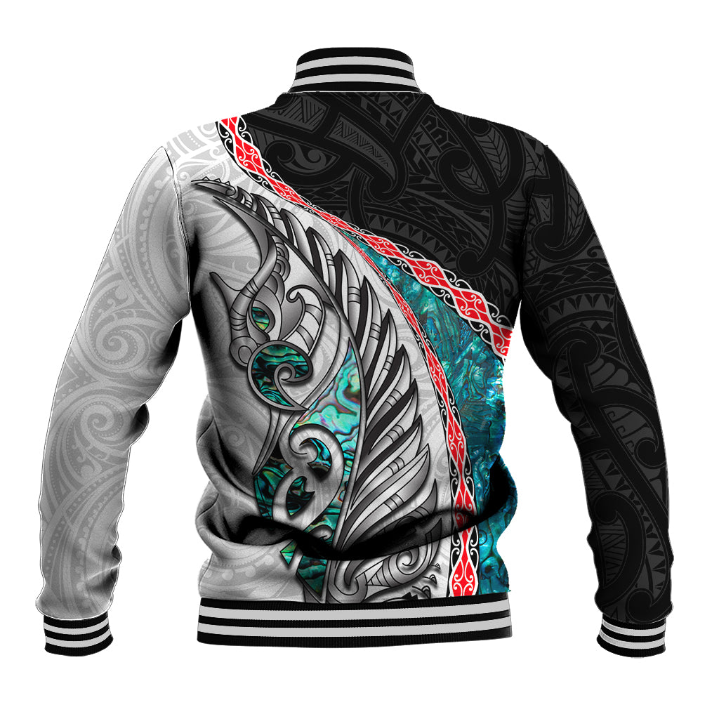 New Zealand Baseball Jacket Manaia Fern and Koru Maori Pattern LT03 - Polynesian Pride