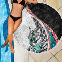 New Zealand Beach Blanket Manaia Fern and Koru Maori Pattern